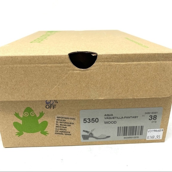 El Naturalista 5350 Aqua leather sandals wood - Picture 10 of 14